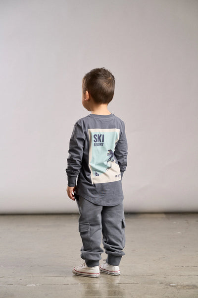 Long Sleeve Ski Team Tee - Smoke