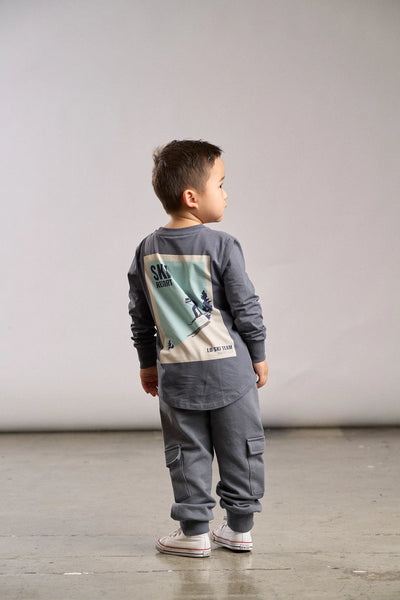 Long Sleeve Ski Team Tee - Smoke