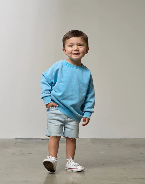 Washed Crewneck - Electric Blue