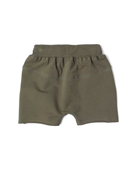 Raw Edge Harem Short - Dark Moss