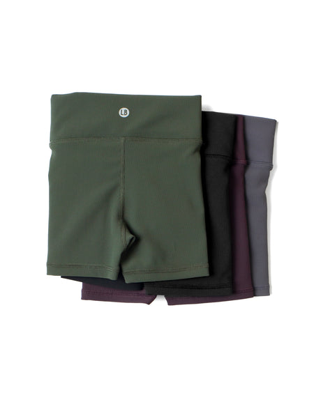 Athletic Ribbed Biker Short - Plum
