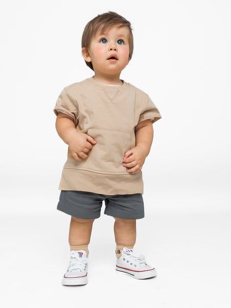Raw Edge Crewneck - Beige