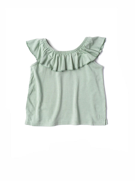 Ruffle Bamboo Top - Desert Sage