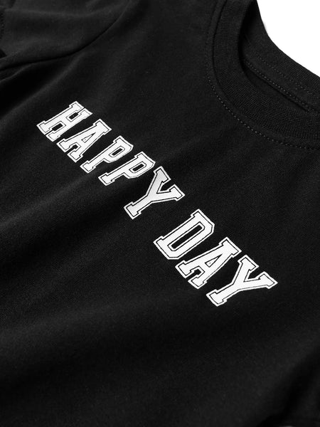 "Happy Day" Elevated Tee - Black
