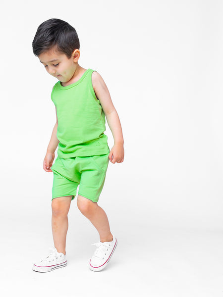 Raw Edge Harem Short - Electric Green