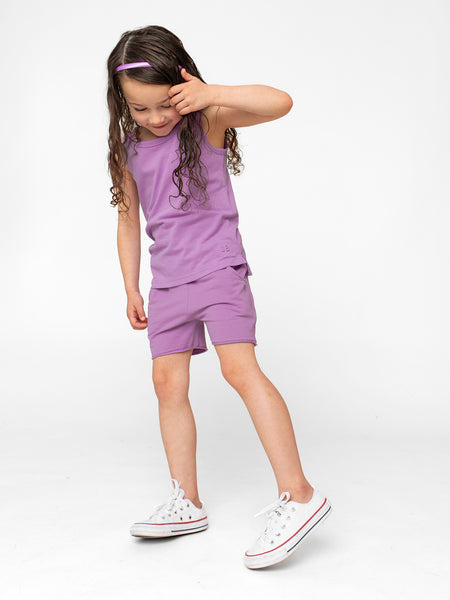 Raw Edge Harem Short - Electric Lilac