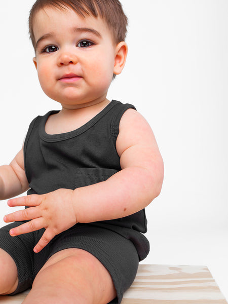 Ribbed Tank - Charcoal