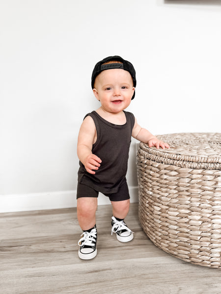 Ribbed Tank - Charcoal
