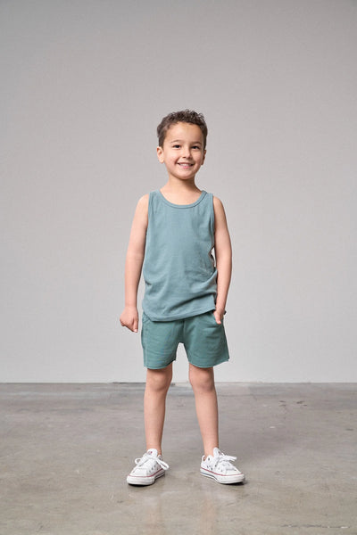 Raw Edge Harem Short - Teal