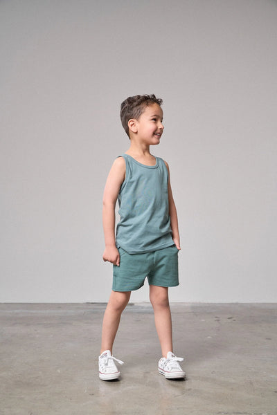 Raw Edge Harem Short - Teal