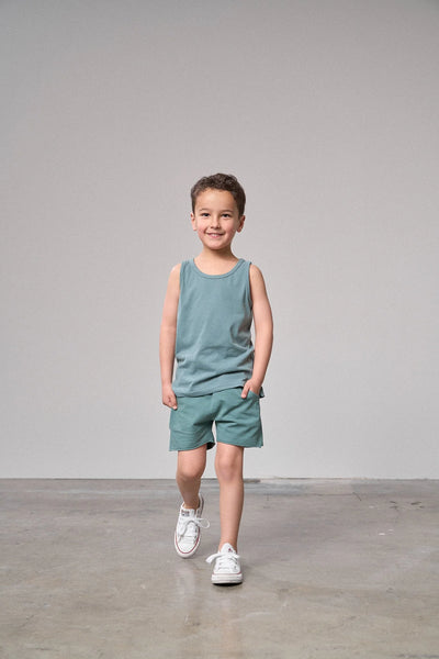 Raw Edge Harem Short - Teal