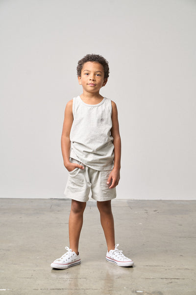 Stitch Pocket Jersey Short - Light Heather Grey