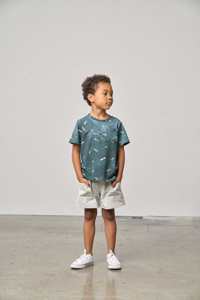Stitch Pocket Jersey Short - Light Heather Grey