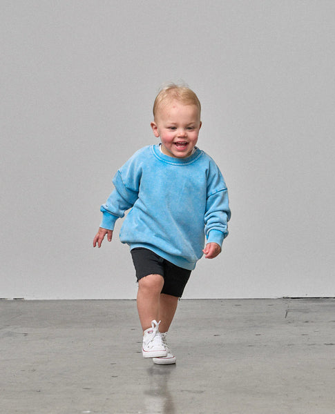 Washed Crewneck - Electric Blue