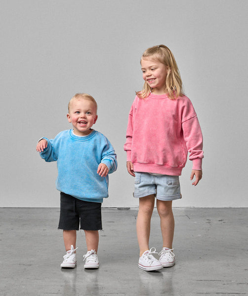 Washed Crewneck - Electric Pink