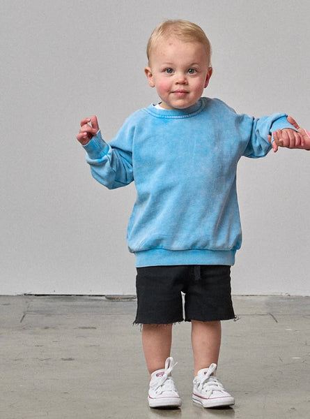 Washed Crewneck - Electric Blue