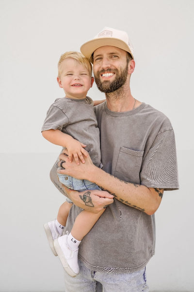 Acid Wash Pocket Tee - Grey