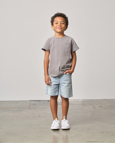 Acid Wash Pocket Tee - Grey