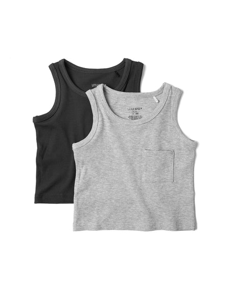 Ribbed Tank - Charcoal