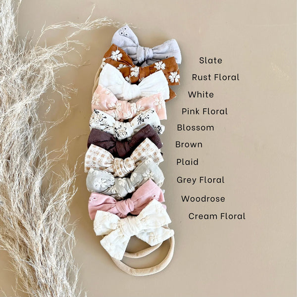 Classic Floral Bow Headband