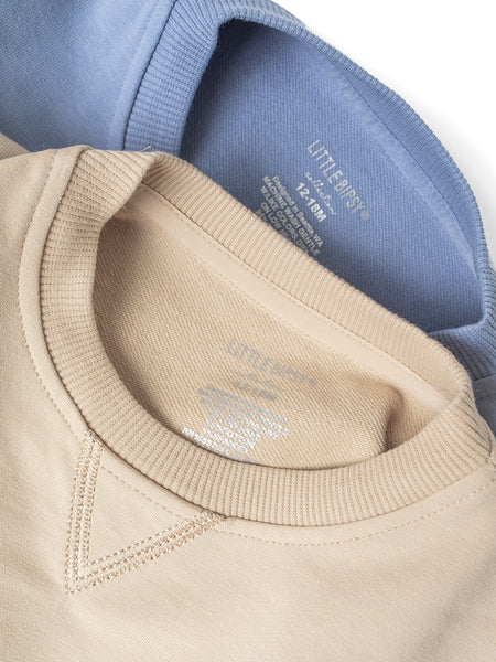 Raw Edge Crewneck - Beige