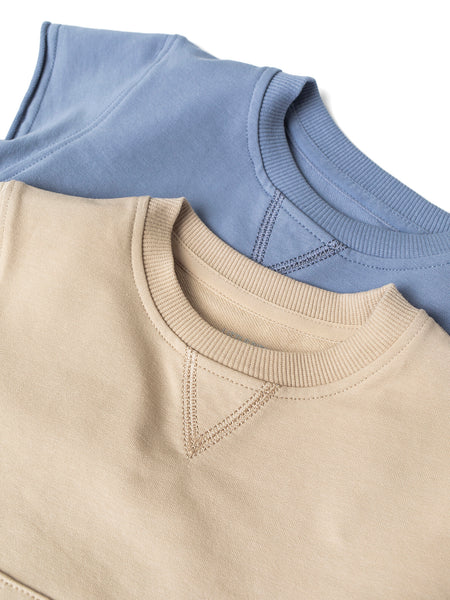 Raw Edge Crewneck - Beige