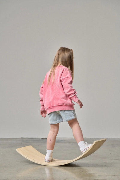Washed Crewneck - Electric Pink
