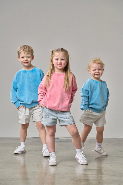 Washed Crewneck - Electric Pink