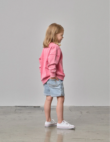 Washed Crewneck - Electric Pink