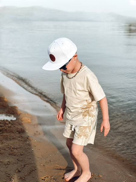 Resort Palm Sweatshort - Cream