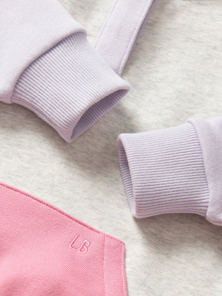 Colorblock Mockneck Pullover - Rose