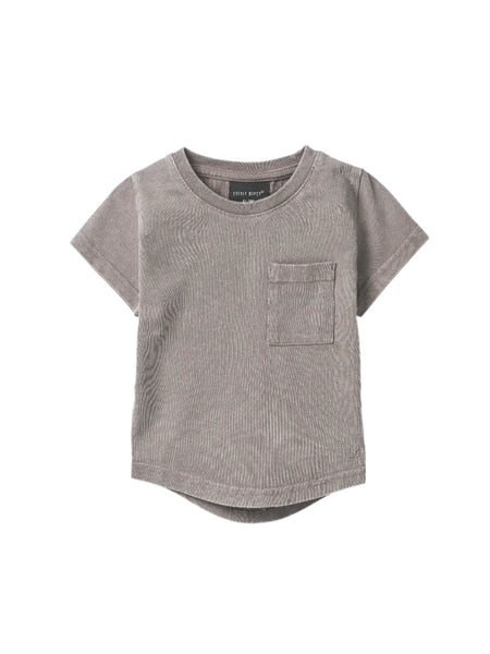Acid Wash Pocket Tee - Grey