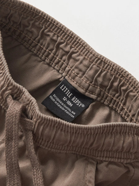 Ruffle Cotton Twill Short - Mushroom