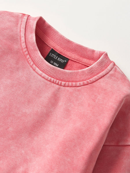 Washed Crewneck - Electric Pink