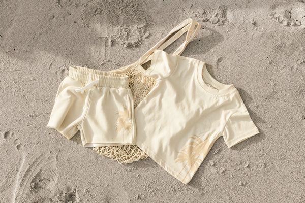 Resort Palm Sweatshort - Cream