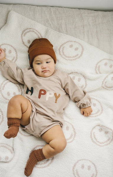 Taupe Smiley Blanket