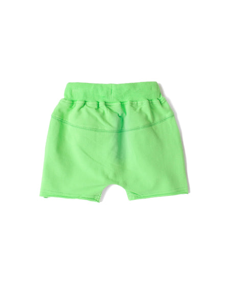 Raw Edge Harem Short - Electric Green