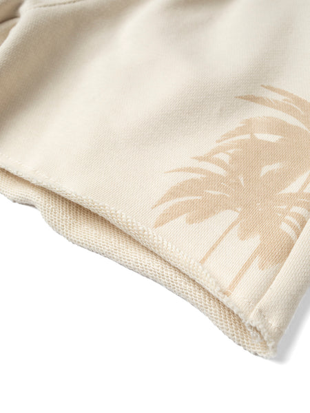 Resort Palm Sweatshort - Cream