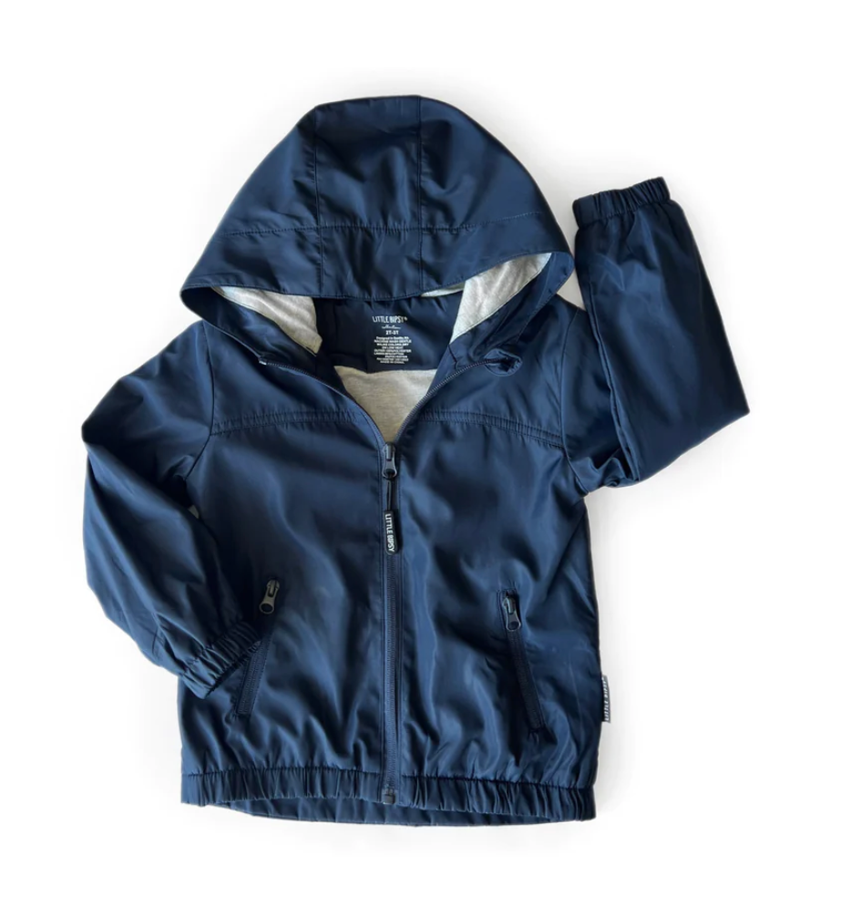 Navy windbreaker best sale