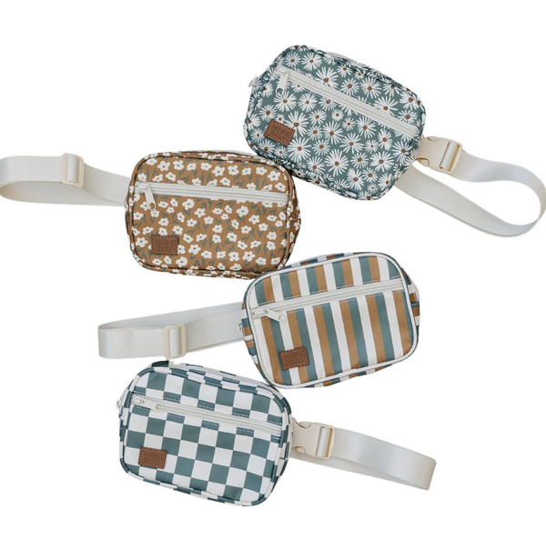Mebie Baby Mini Fanny Pack - Green Checkered