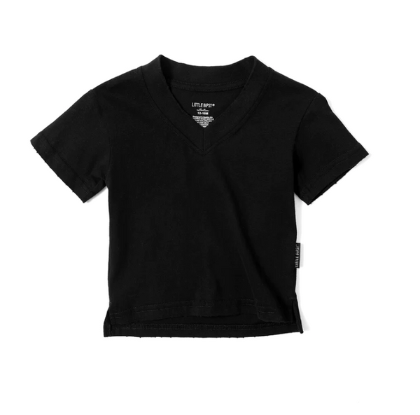 Oversized V-Neck Tee - Black