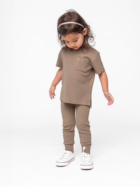 Ribbed Tee - Taupe
