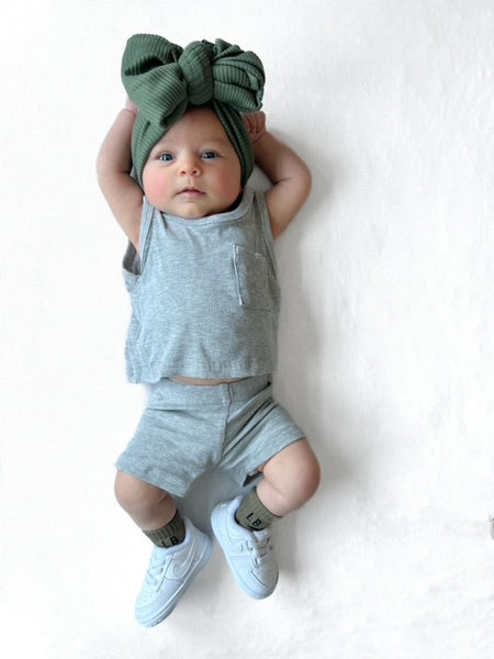 Ribbed Tank - Light Heather Grey