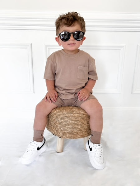 Ribbed Tee - Taupe