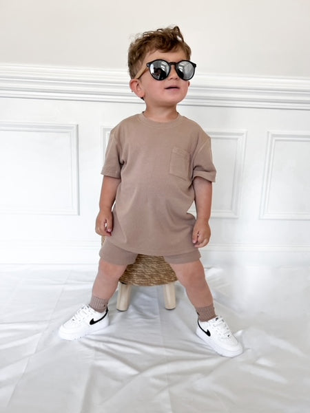 Ribbed Tee - Taupe