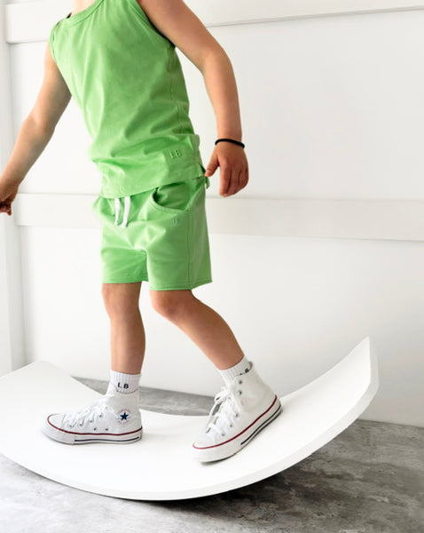 Raw Edge Harem Short - Electric Green