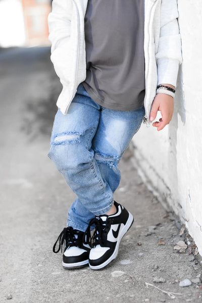 Relaxed Fit Distressed Denim
