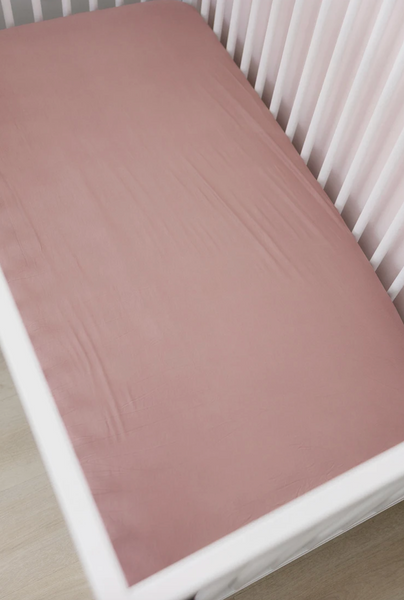 Dusty Rose Stretch Crib Sheet