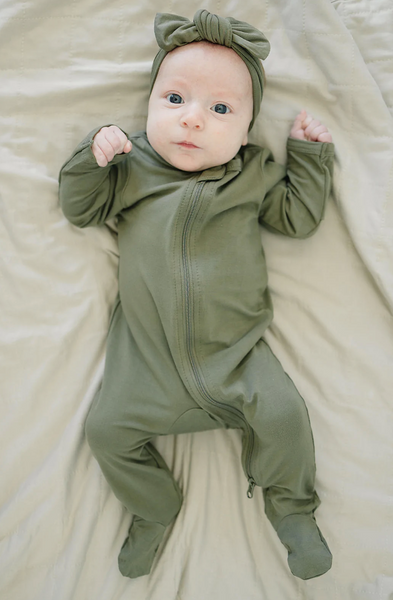 Olive Bamboo Zipper Sleeper