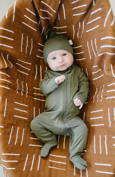 Olive Bamboo Zipper Sleeper
